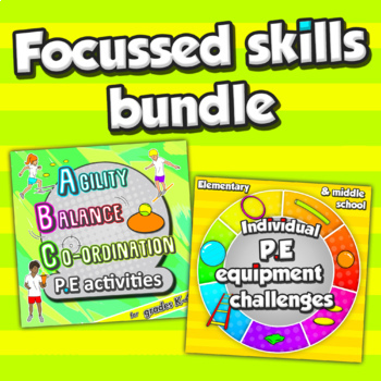 Preview of Focussed Skill BUNDLE - Over 100+ unique challenges, tasks & skill games for PE