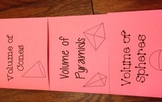 Volume of Cones, Pyramids, and Spheres Foldable Notes