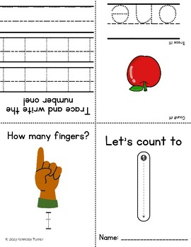 Preview of Fold & Learn: Numbers 1-10 Counting and Tracing Workbook