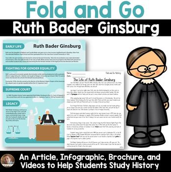 Preview of Fold and Go Biography: Ruth Bader Ginsburg- Activity for Grades 3-5