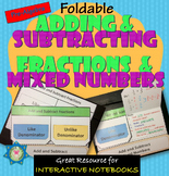 Add and Subtract Fractions and Mixed Numbers Foldable -PDF