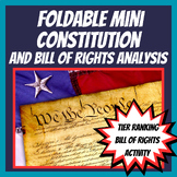 Foldable Constitution and Bill of Rights analysis and tier