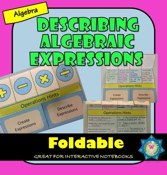 Preview of Writing Algebraic Expressions Foldable + EASEL