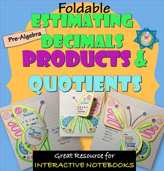 Preview of Foldable Estimating Decimals Products and Quotients