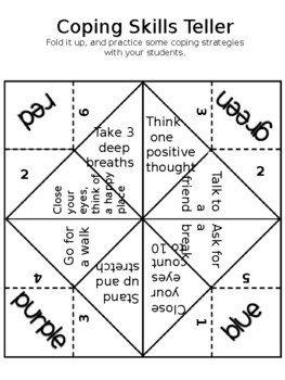 Preview of Foldable Fortune Teller - aka Coping Skills Teller