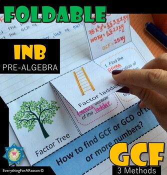 Preview of GCF - GCD, 3 Methods to find Greatest Common Factor Foldable + EASEL