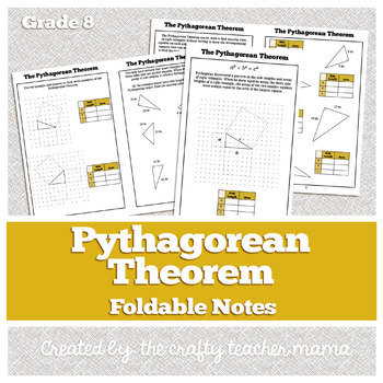 Preview of Foldable: Pythagorean Theorem Introduction (8th Grade Geometry, Common Core)