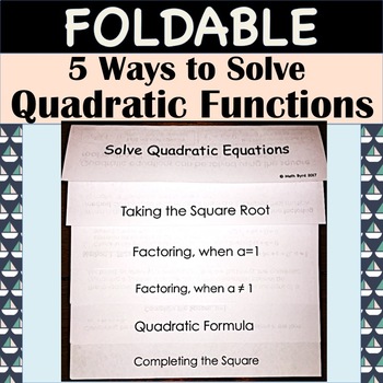 different ways to solve quadratic equations