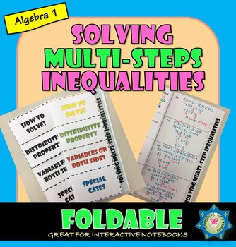 Preview of Foldable Solving Multi-step Inequalities + EASEL