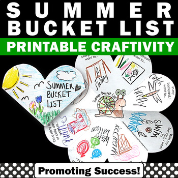 Preview of Summer Bucket List Craft End of the School Year Activities Last Day Craftivity