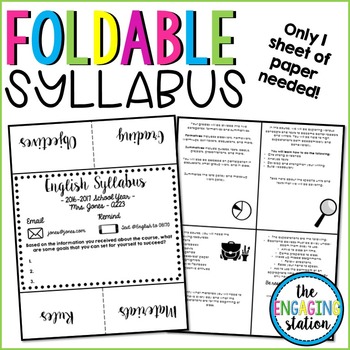 Preview of Foldable Syllabus