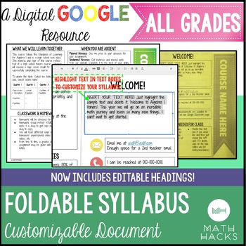 Preview of Foldable Syllabus