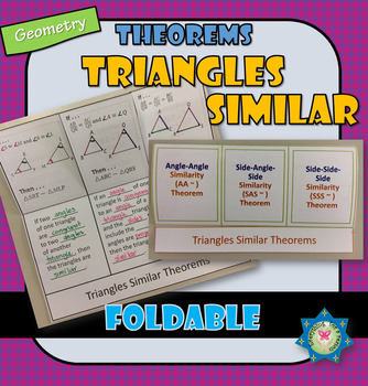 Preview of Triangle Similar Theorems Foldable