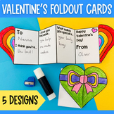 Foldable Valentine's Day heart shaped card coloring writin