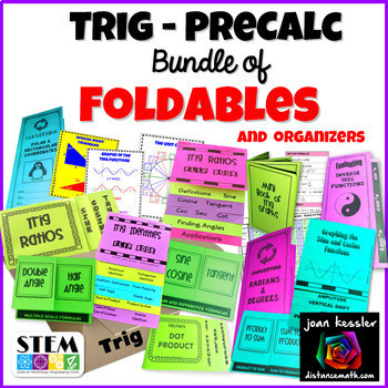 Preview of PreCalculus Trigonometry Foldables Bundle