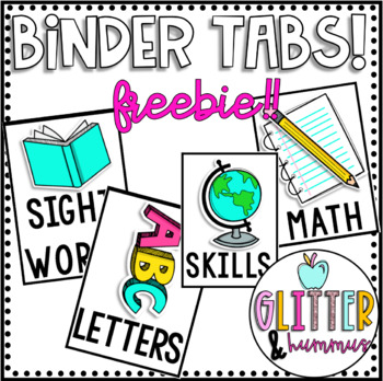 Preview of Folder/Binder Tabs FREEBIE! - Morning Work Binder