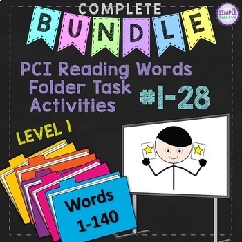 Preview of Folder Task Activities #1-28 (PCI Reading Level 1 Words 1-140)
