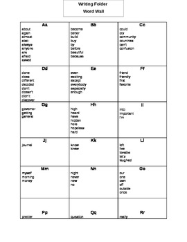 Preview of Folder Word Wall