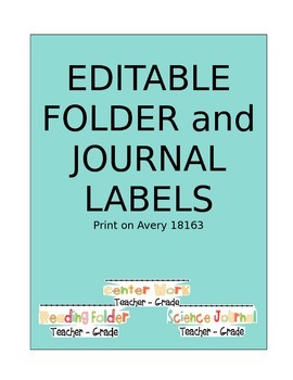 Preview of Folder and Journal Labels