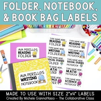 Preview of Folder and Notebook Labels for Students | Add Your Students' Names