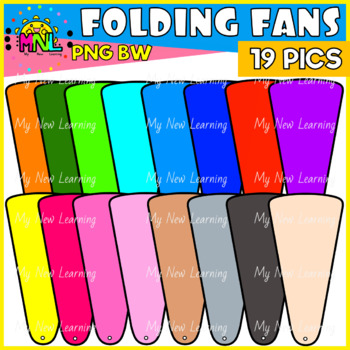 Preview of Folding Fan Flip Flap Binder Clip Art Set