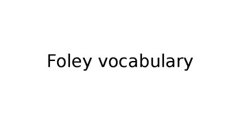 Preview of Foley Vocabulary