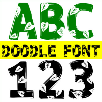 Preview of Foliage Doodle Fonts for Signs, Bulletin Boards And School Stationery