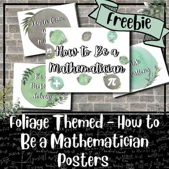 Preview of Foliage Themed - How to Be a Mathematician | Classroom Wall Decor | Freebie