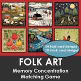 Folk Art Memory Concentration Matching Game