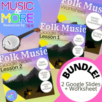 Preview of Music History: Folk Music Bundle! {2 Google Slides presentations + Worksheet}