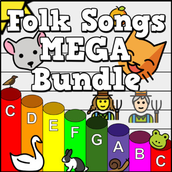 Preview of Folk Songs Boomwhacker Video and Sheet Music MEGA Bundle