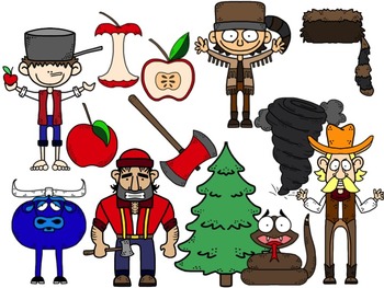 Folktale Characters: Davy Crockett, Pecos Bill, Paul Bunyan & Johnny
