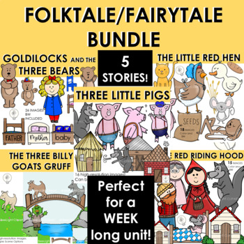 Preview of Folktale/Fairy Tale Bundle: 3 Pigs, 3 Bears, 3 Goats, Red Hen, Little Red