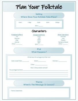 Preview of Folktale Planner/Graphic Organizer