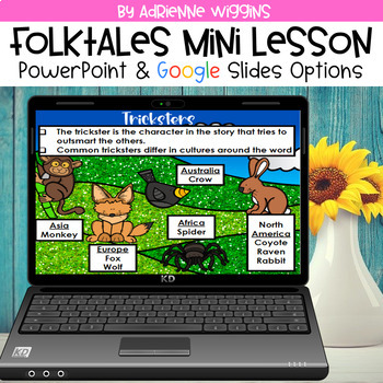 Preview of Folktales Mini Lesson (Google Classroom & PPT) Distance Learning