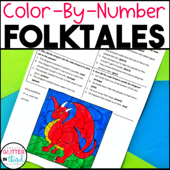 Preview of Folktales Passages Reading Comprehension Worksheets Color By Number