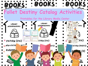 Preview of Follet Destiny Library Catalog Printable Activities: Rubric, Infographic, Slips