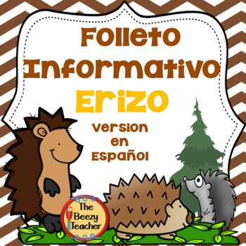 Preview of Folleto Informativo - Erizo | Spanish | Hedgehog Fact Booklet | Craft