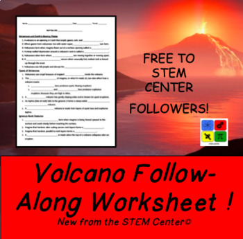 Preview of Follow Along Volcano Fill in the Blank Worksheet