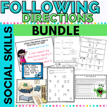 Preview of Listen and Follow Directions Activity Bundle | Strategies and Skill Posters K-1
