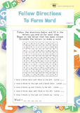 Follow Directions to Form a Word (Visual Perception Worksheets)