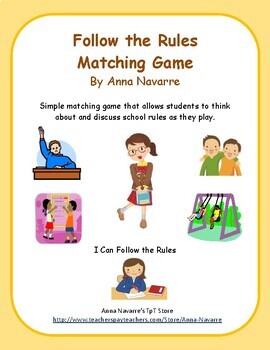 Preview of Back to School - Follow the Rules Matching Game