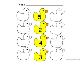 Follow the Ducks: 1 more/1 less math activity by Lindsey Powers | TpT