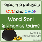 Follow the Rainbow: CVC/CVCe Word Sort and Phonics Game