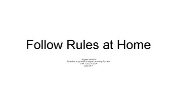 Follow the Rules at Home Adapted book to use with Unique Learning System