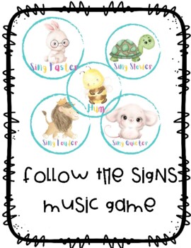 Preview of Follow the Signs Music Game for Pre-k, Kindergarten and Division 1