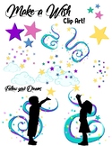 Follow your Dreams Wishing Clip Art Stars and Clouds