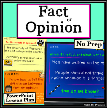 Preview of Fact and Opinion PowerPoint Lesson Plan for Teacher Evaluation