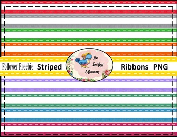 Preview of Follower Freebie Striped Satin Ribbons (Digital Ribbons for Commercial Use)