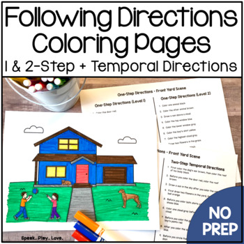 Preview of Following Directions Coloring - Speech Therapy - Listening Comprehension